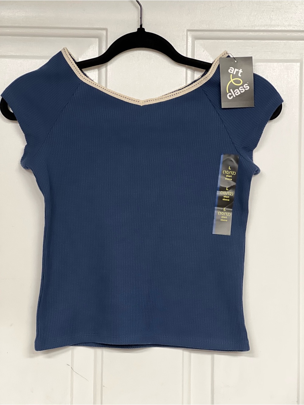 Blue Tank Top with Cream Trim